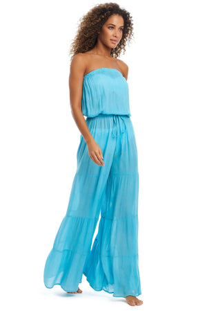 Pool Party Blouson Tiered Palazzo Pant Coverup