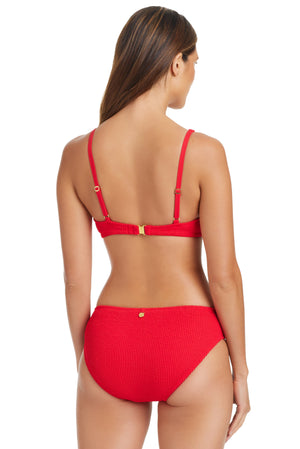 Pucker Up Over The Shoulder Bikini Top in Red