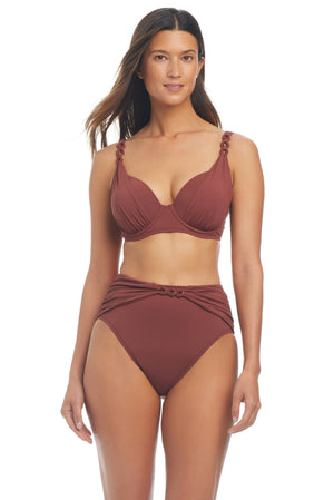 Ring Master 25 Ring Draped Underwire D-DD Cup Bikini Top