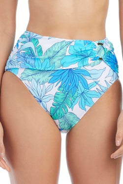 Blue Bleu Rod Riviera Retreat high waist bikini bottom with a sleek, stylish fit, perfect for beach or poolside swimwear.