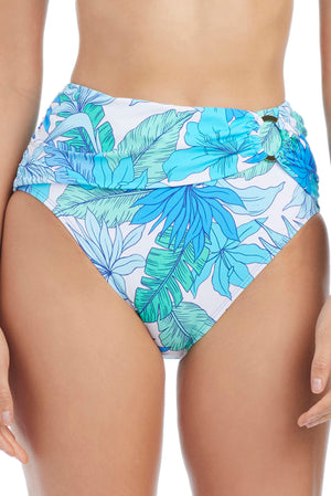 Blue Bleu Rod Riviera Retreat high waist bikini bottom with a sleek, stylish fit, perfect for beach or poolside swimwear.
