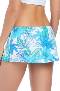 Blue Bleu Rod Riviera Retreat skirted hipster swim bottom, stylish bikini bottom with a comfortable, flowy skirt detail.