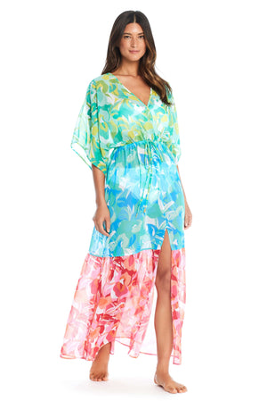 Summer Escapes Chiffon Cover-Up Dress - Bleu Rod Beattie