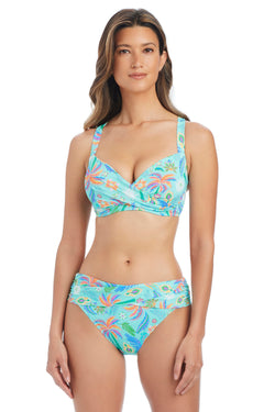 Bleu Rod Summer Solstice D-DD Cup bikini top with underwire, featuring a vibrant summer design and supportive fit.
