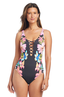 Sweet Escape Lace Down One Piece Swimsuit