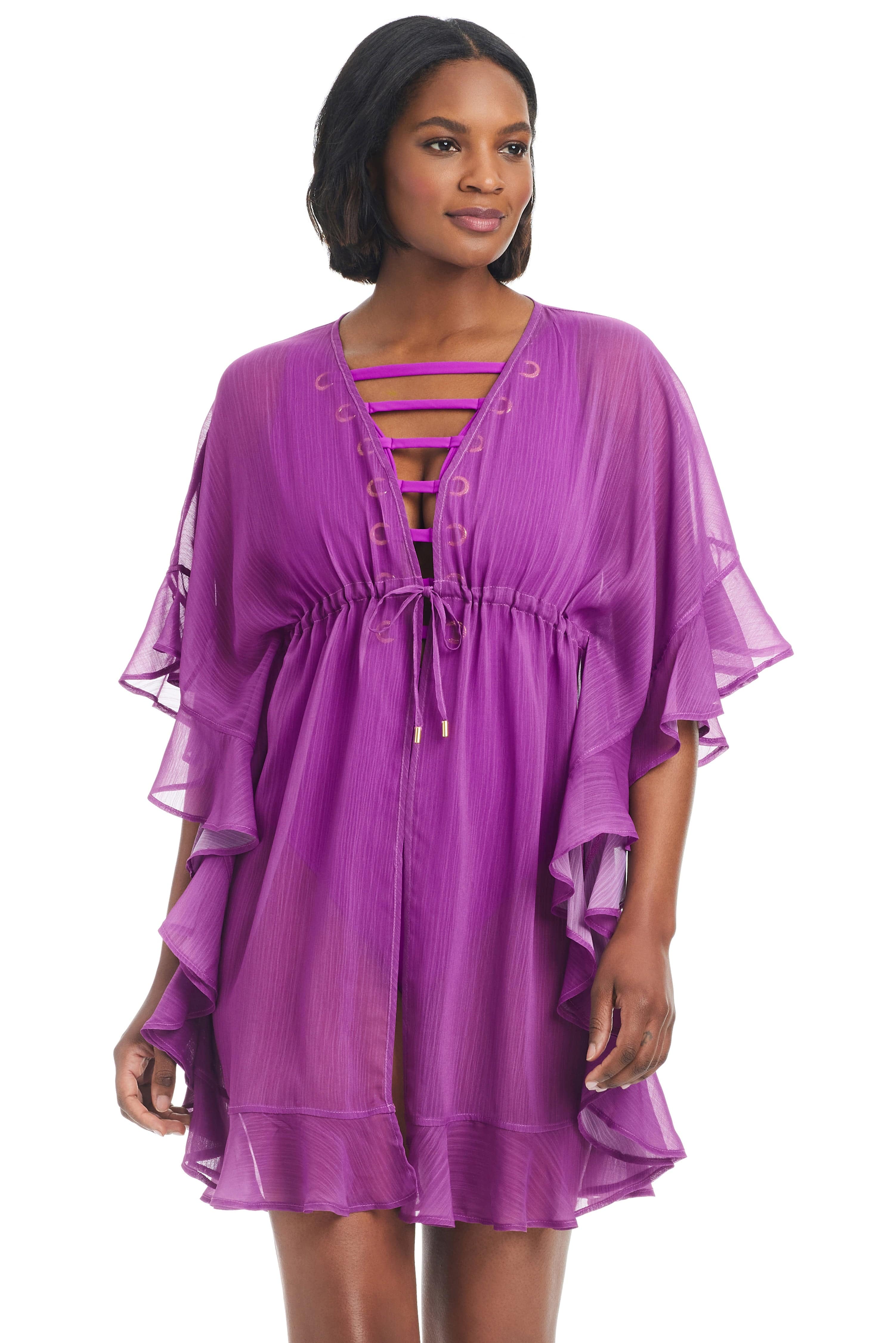 purple beach cover up dress Berlook Women's Halter Backless Cover-Up Mini Dress