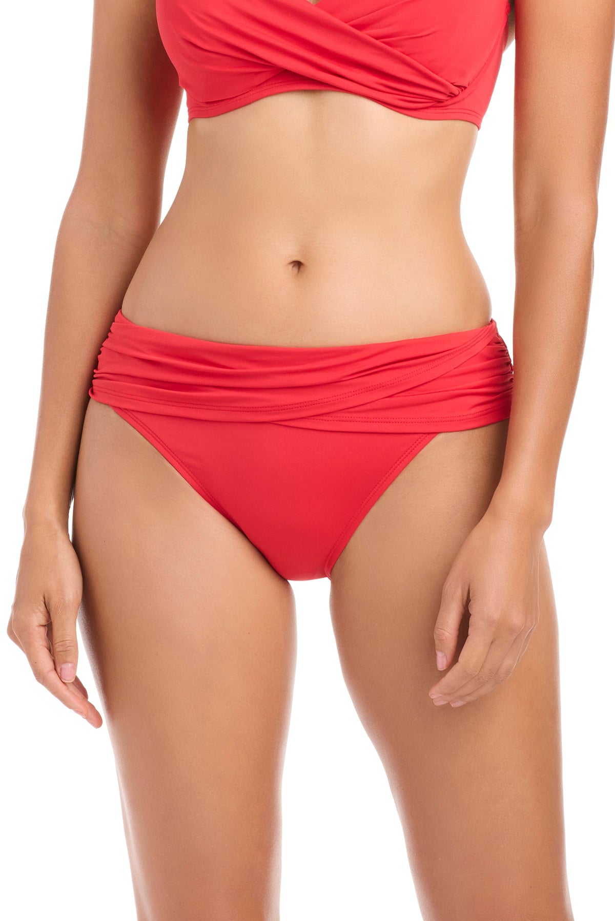 Bleu Rod The Kore Collection hipster bikini bottom in golden gate color, featuring a stylish sarong design and comfortable fit.