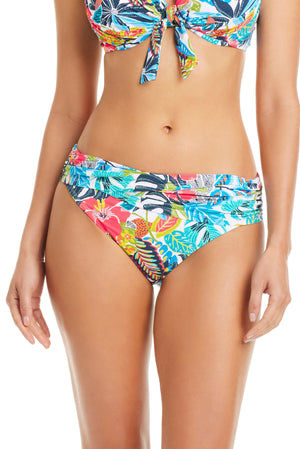 The Living Is Easy Sarong Hipster Bikini Bottom - Bleu Rod Beattie