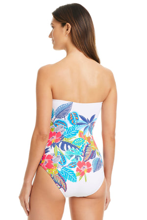 The Living Is Easy Shirred One Piece Swimsuit - Bleu Rod Beattie