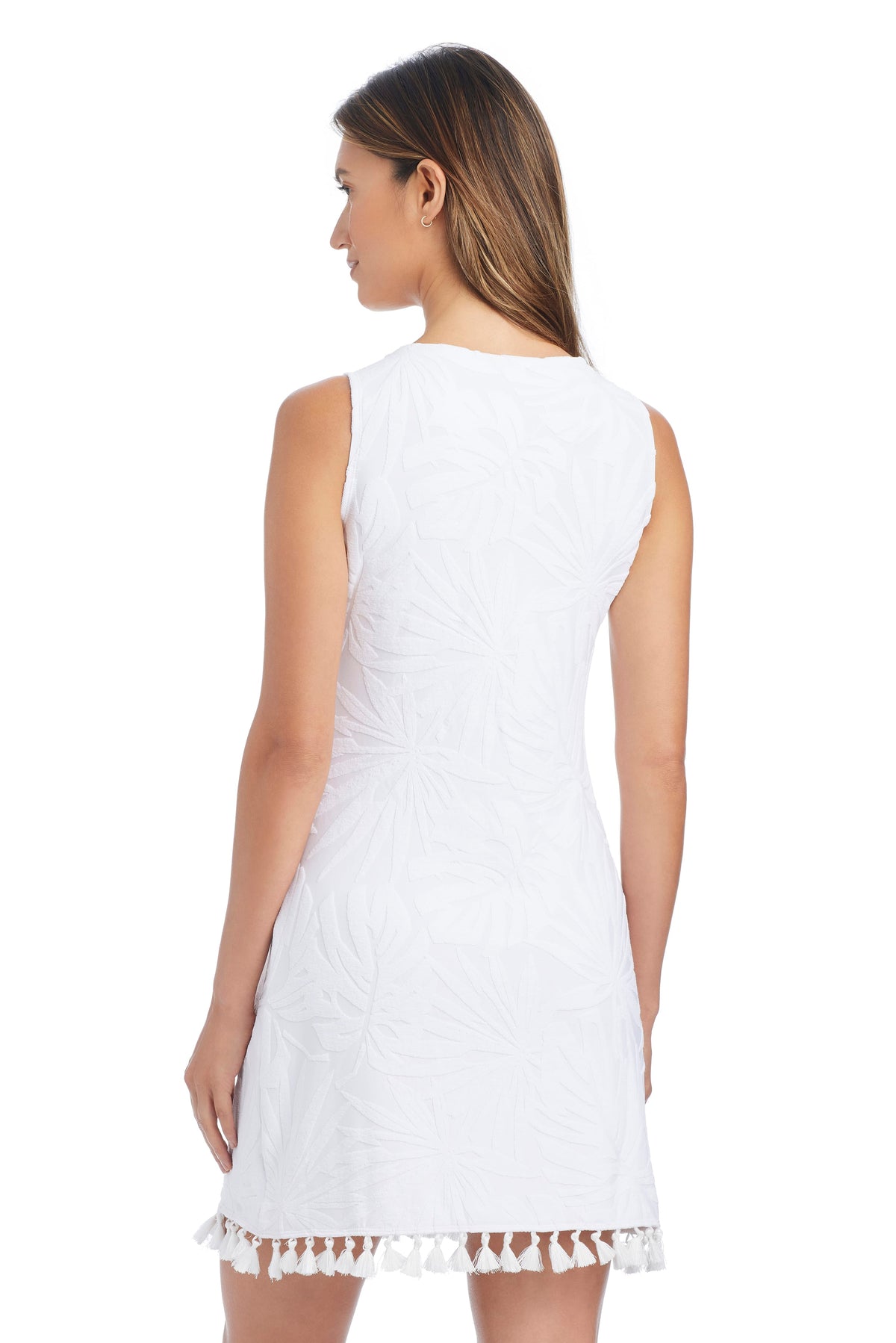 Blue Bleu Rod Tropical Tango A-Line Dress cover-up with vibrant tropical floral pattern, lightweight and stylish for beachwear.