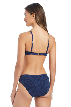 Bleu Rod Tropical Tango over-the-shoulder bikini top with halter neck, vibrant tropical print and supportive design.