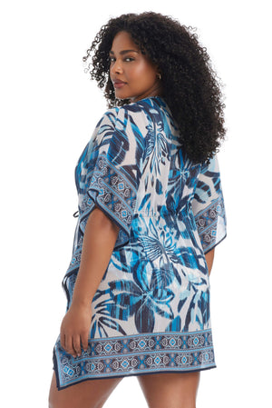Turning Tides Plus Size Caftan Coverup - Bleu Rod Beattie