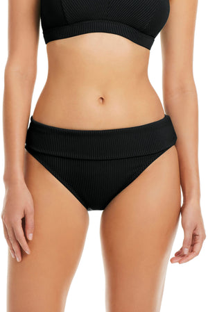 Black Bleu Rod Walk The Line fold-over bikini bottom with a stylish, comfortable design perfect for beach or swimwear fashion.