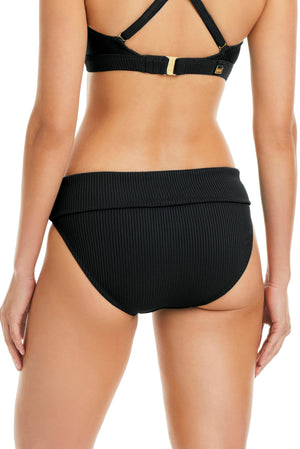 Blue Bleu Rod Walk The Line fold-over bikini bottom with adjustable waistband, featuring a stylish and comfortable swimwear design.
