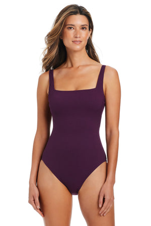 Walk The Line Square Neck One Piece Swimsuit 2027