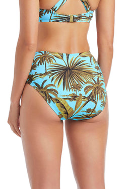 White Lotus high waist bikini bottom by Bleu Rod, featuring a sleek white design and comfortable fit for stylish beachwear.