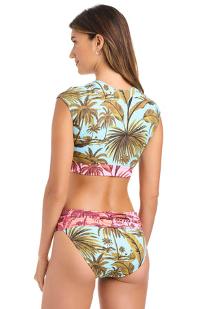 White Lotus Crop Top Bikini Top