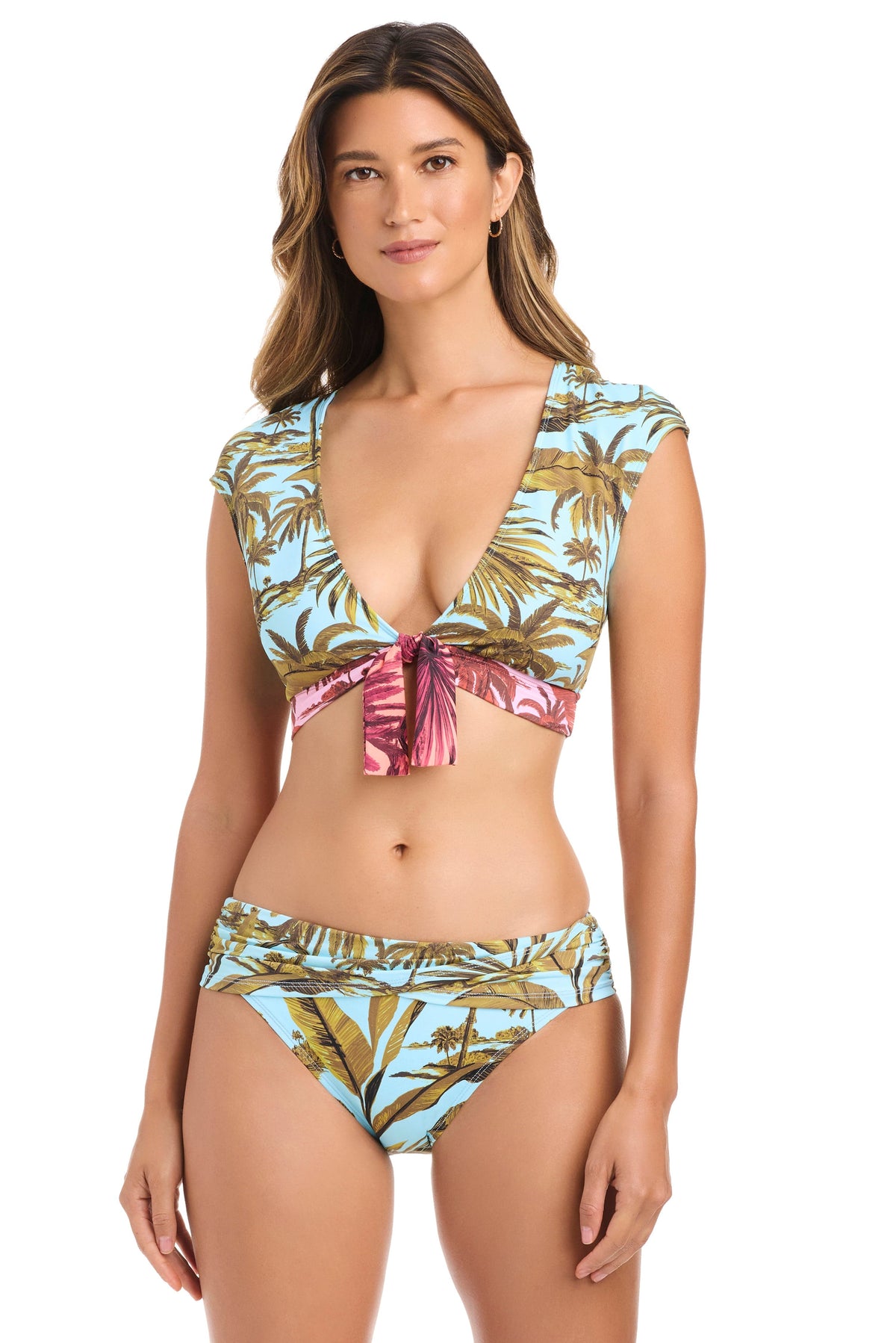 White Lotus Crop Top Bikini Top