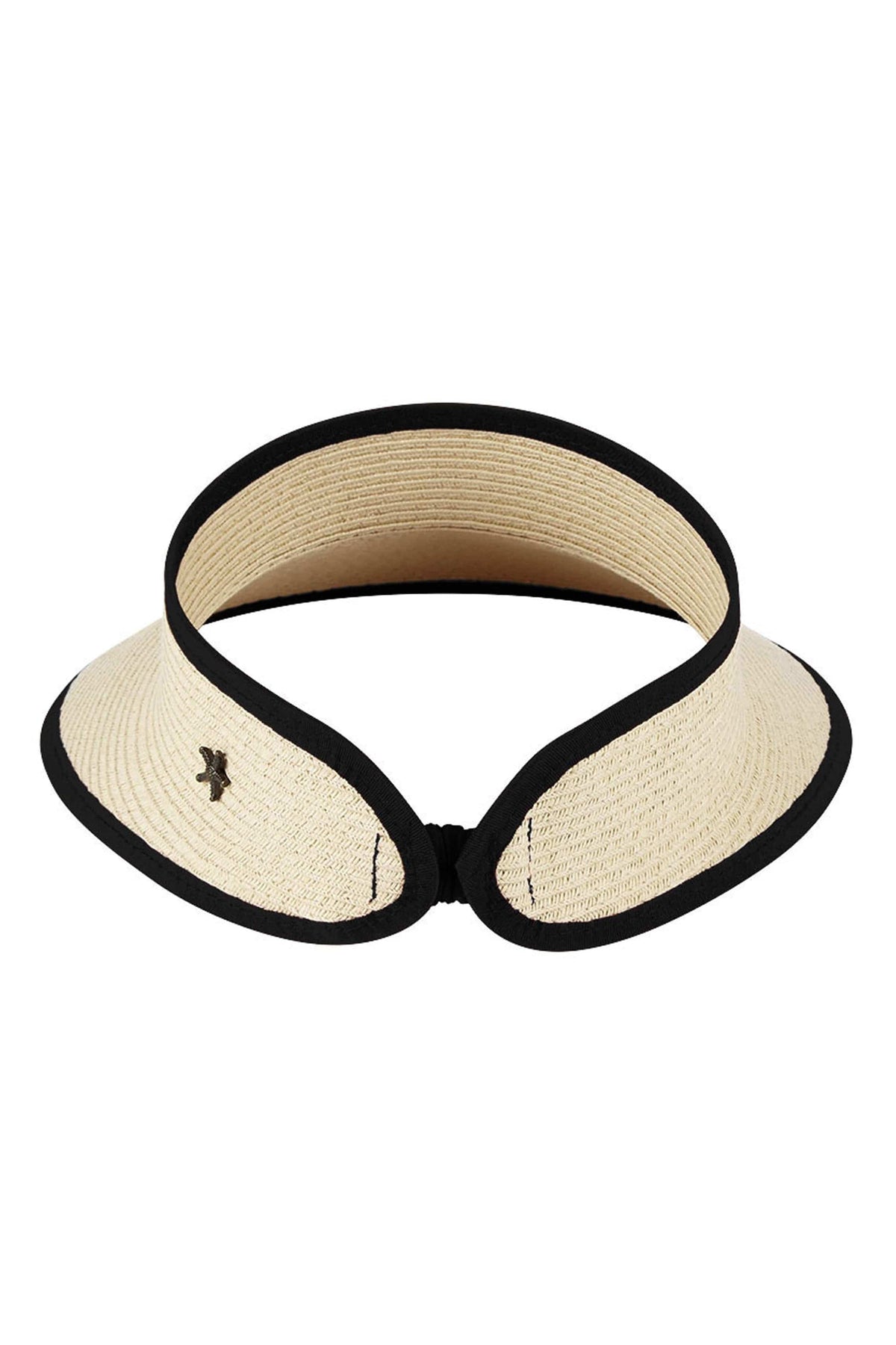 BRB Hats The It Girl Visor in black trim, stylish hat with a curved brim and adjustable strap, perfect for sun protection and fashion.