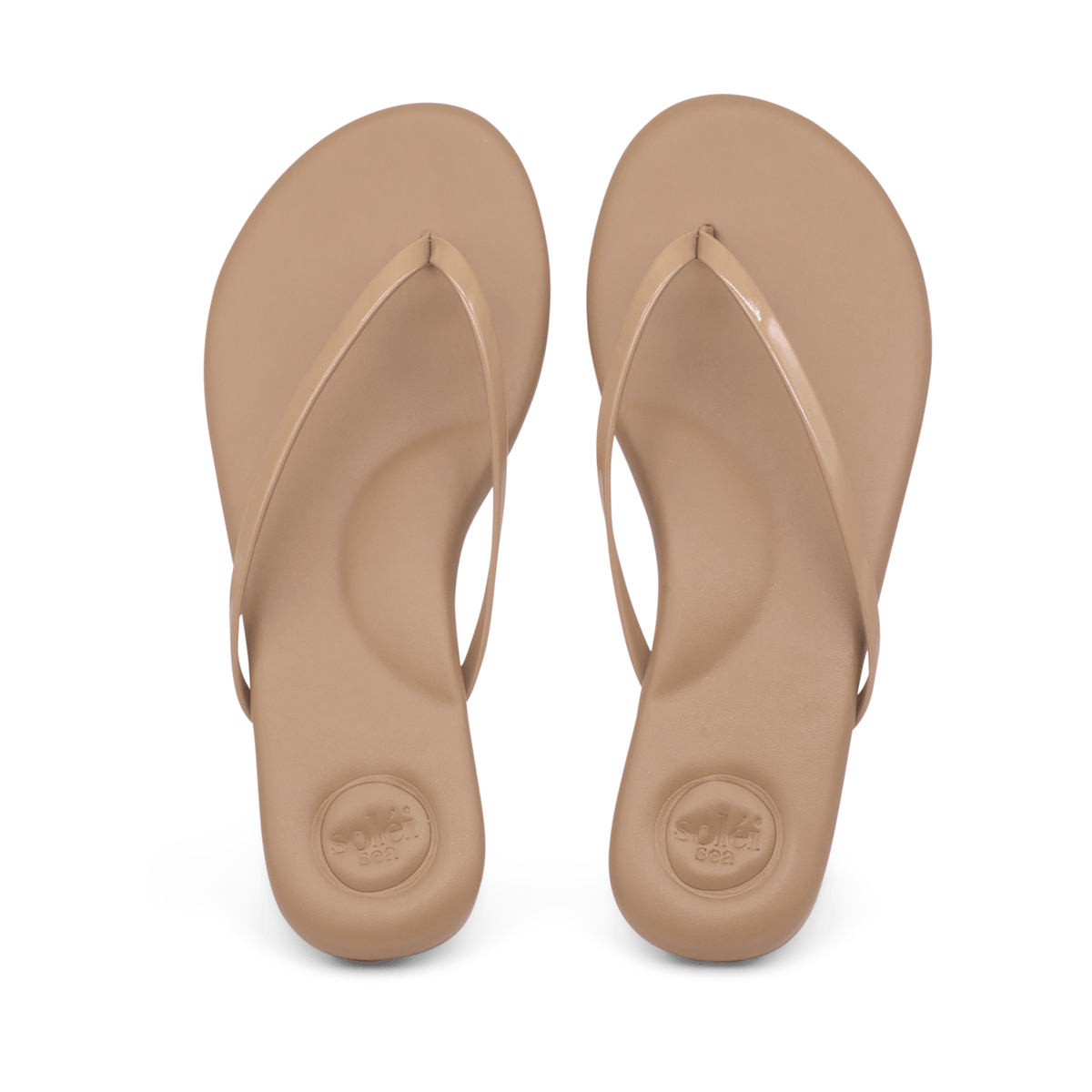 The Indie Patent Strap Sandal In Nude