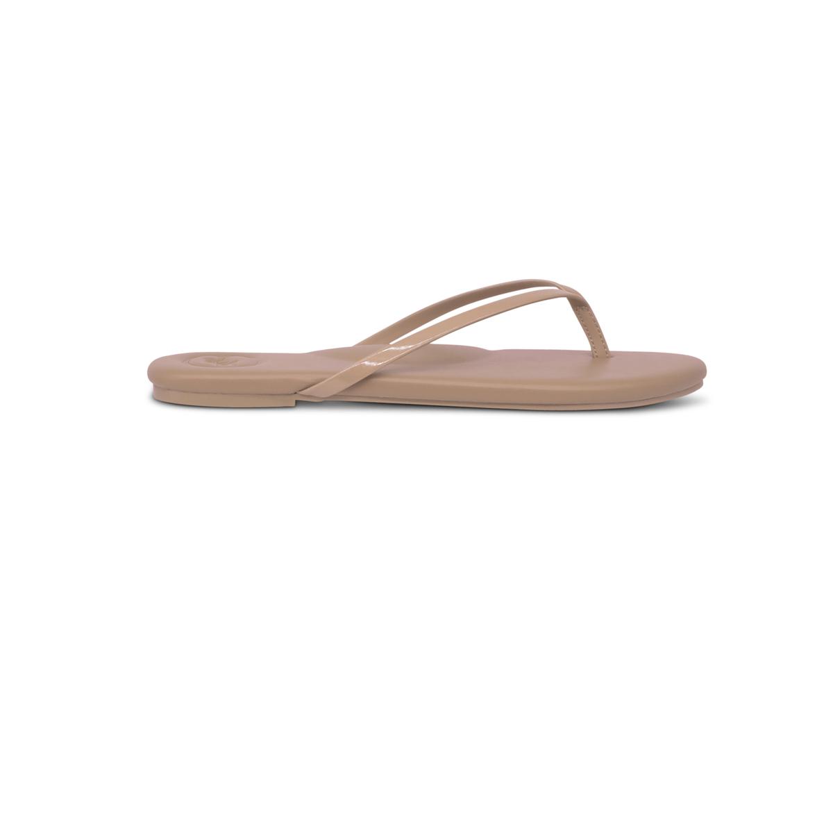 The Indie Patent Strap Sandal In Nude