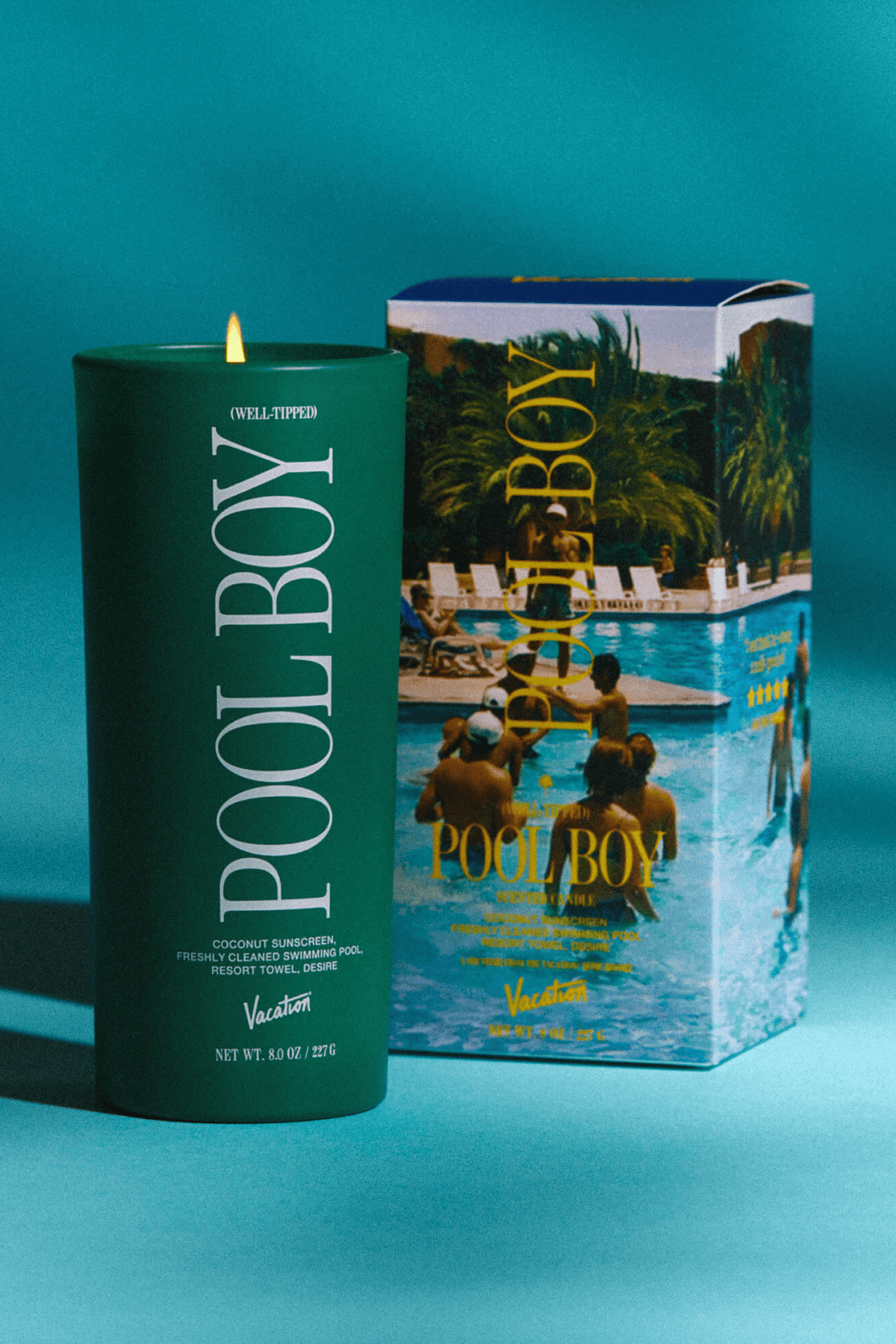 Vacation Well-Tipped Pool Boy Candle - Bleu Rod Beattie