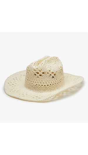 Wyeth Ivory Cowboy Hat called The Diego featuring a wide brim and classic Western style, perfect for outdoor wear.