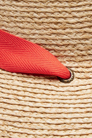 WYETH Thea braided raffia wide brim sunhat showing woven raffia texture and stylish design for sun protection and fashion.