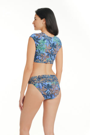 By The Sea Cap Sleeve Bikini Top - Bleu Rod Beattie