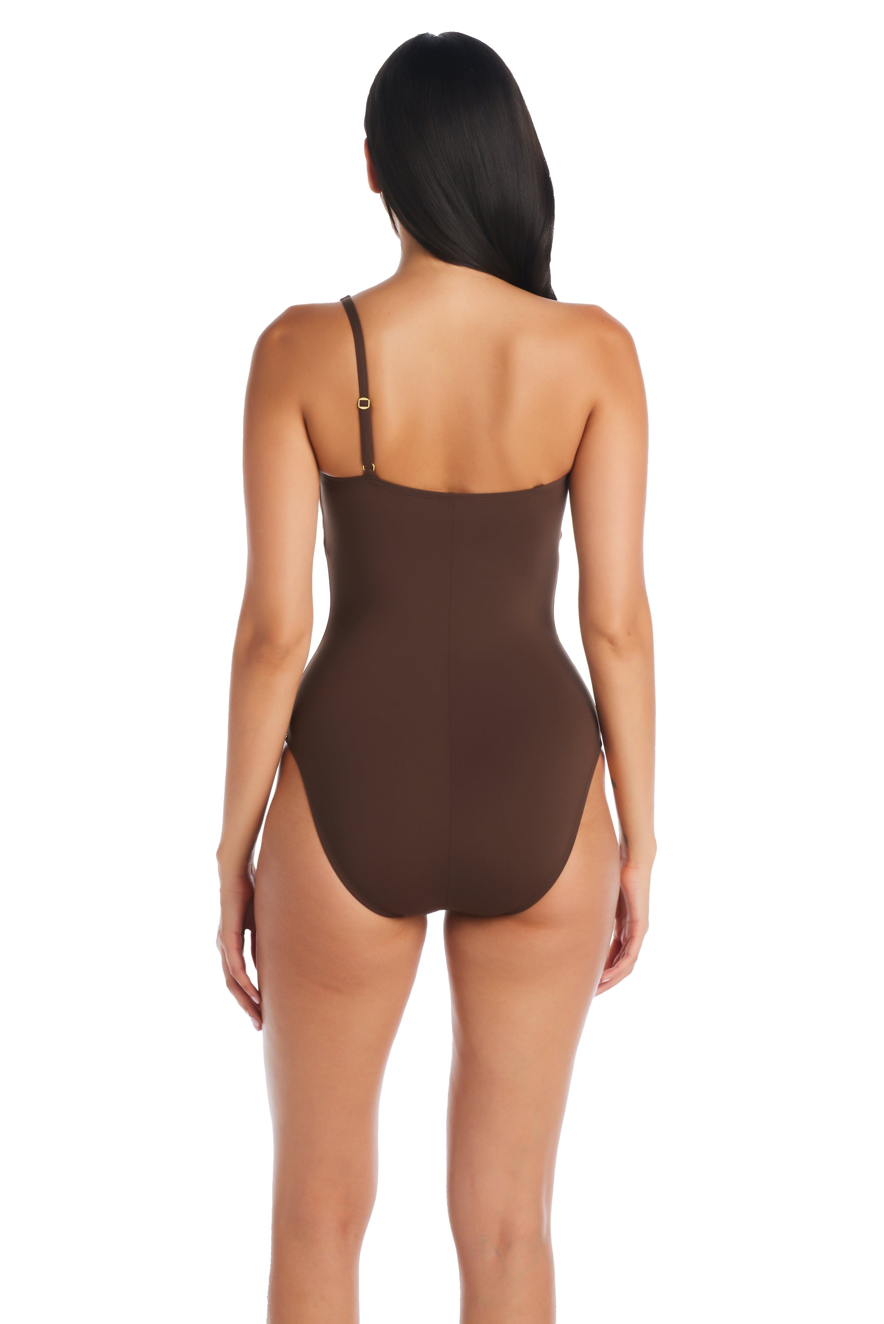 Don't Mesh With Me One Piece Mesh One Shoulder Swimsuit | Bleu Rod
