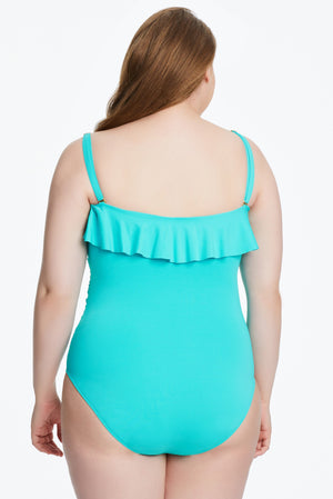 Plus Ruffle Bandeau One Piece Swimsuit