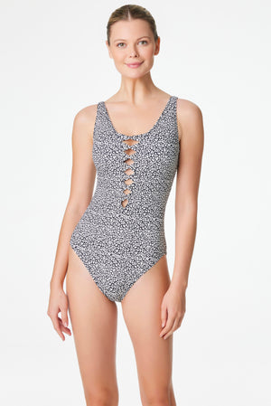 One Piece Swimsuit, Lace Down - Bleu Rod Beattie