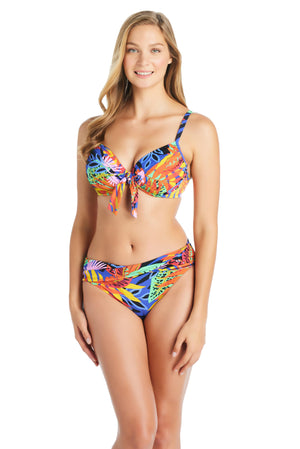 Over The Shoulder Underwire Tie Front D Cup, Bikini Top, NS - Bleu Rod Beattie
