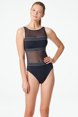 High Neck One Piece Swimsuit, Og - Bleu Rod Beattie